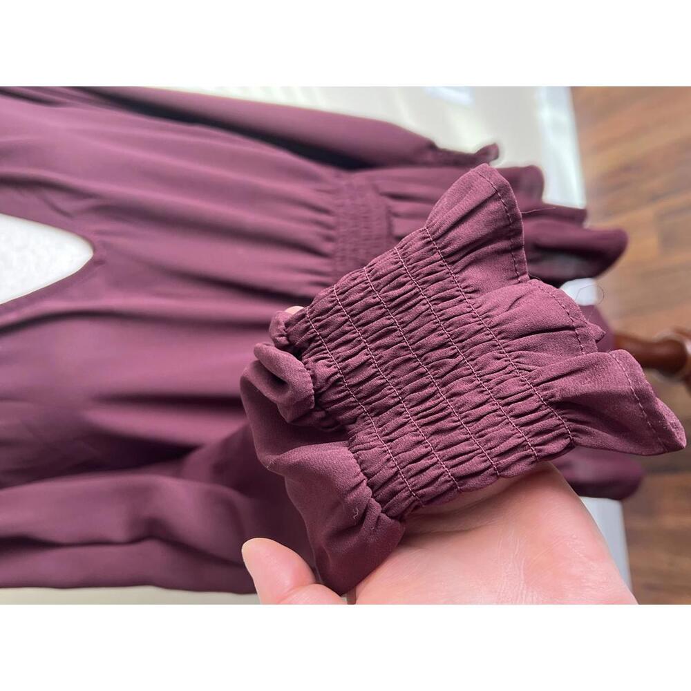 Torrid Burgundy Ruffle Peplum Blouse – Size 2X – NWOT - Picture 4 of 5